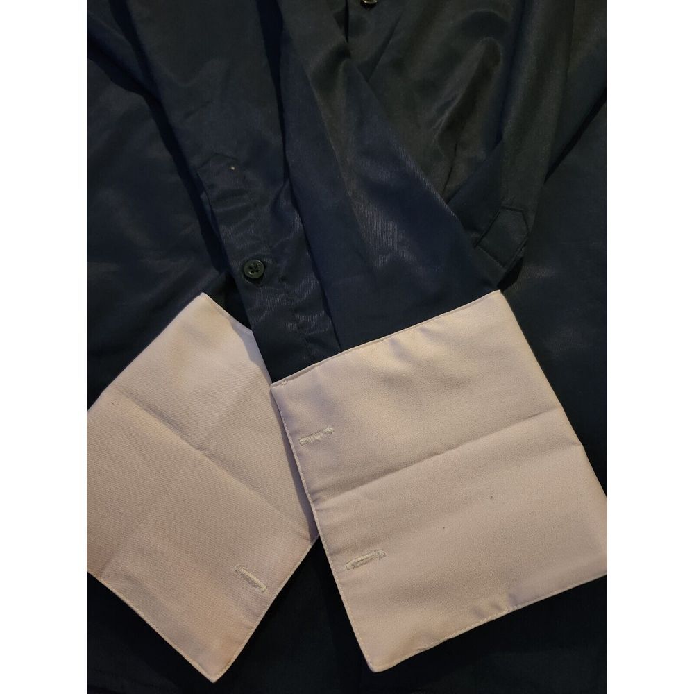 Savile Lane Men's Navy Blue & Lavender Button-Down French Cuff Shirt Size 3xl View 4